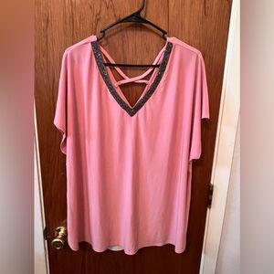 Plus Size Pink Jewel Top